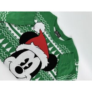 Disney Mickey Mouse Green Ugly Christmas Holiday Sweater Size L‎
